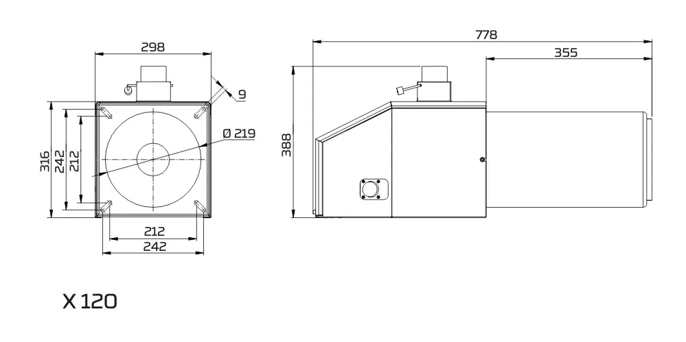 Quemador PellasX X 120